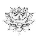 blue lotus flower tattoo design idea