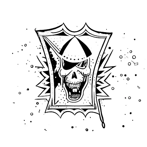 A punk rock band logo with a splash of color tattoo design idea