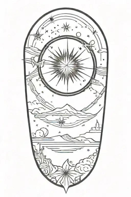total solar eclipse tattoo design idea
