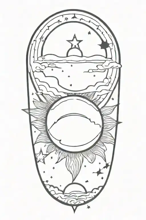 total solar eclipse tattoo design idea