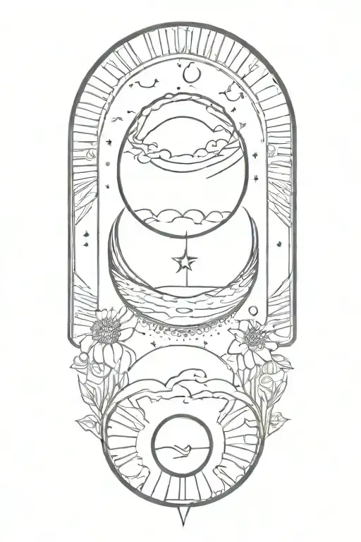 total solar eclipse tattoo design idea