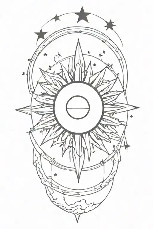 total solar eclipse tattoo design idea