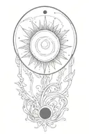 total solar eclipse tattoo design idea