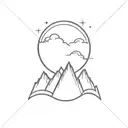 total eclipse with mountains minimal tattoo tattoo design idea