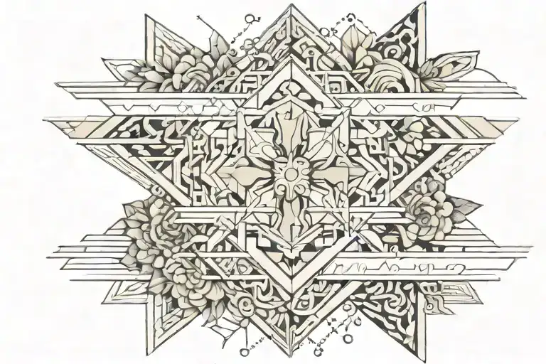 An arm band tattoo incorporating names Maya Ella and Masha tattoo design idea