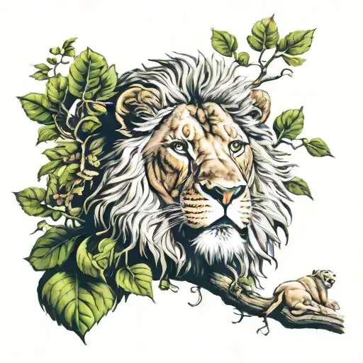 Fig Tree, Lion Roaring, (Live Last Hunt Lions) tattoo design idea