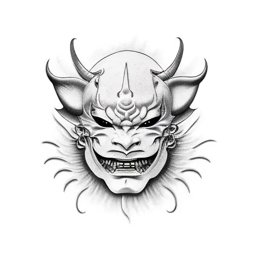 Hannya mask tattoo design idea