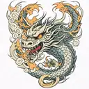 japanese dragon that breathes fire tattoo design idea