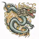 japanese dragon that breathes fire tattoo design idea