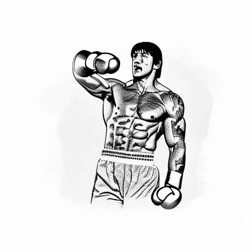 Rocky Balboa training in the snow tattoo design idea