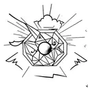 Create a minimalist tattoo representing the essence of 80s movies through iconic symbols and imagery tattoo design idea