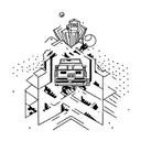 Create a minimalist tattoo representing the essence of 80s movies through iconic symbols and imagery tattoo design idea