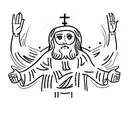 Jesus Cristo, 12/02/2023 e filho tattoo design idea