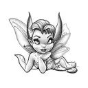 tinkerbell, stockings tattoo design idea