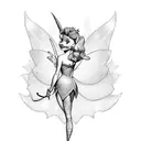 tinkerbell, stockings tattoo design idea