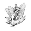 tinkerbell, stockings tattoo design idea