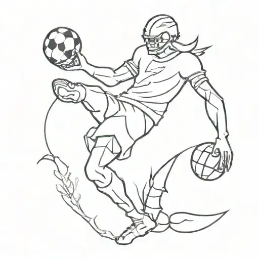Videogames, nature, football, heavy metal music tattoo design idea