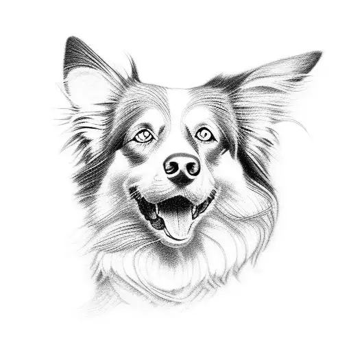 border Collie  tattoo design idea