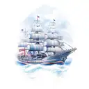Gladiator, ship, waves, sea, us navy, war tattoo design idea