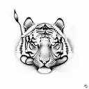 tiger and iris tattoo design idea