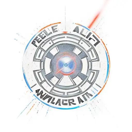 rebel alliance logo, inlaid with the lightsaber from the jedi order logo. heavy use of watercolors and masculine looking tattoo design idea