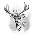 mule deer antlers tattoo design idea