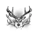 mule deer antlers tattoo design idea