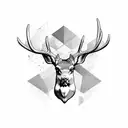 mule deer antlers tattoo design idea