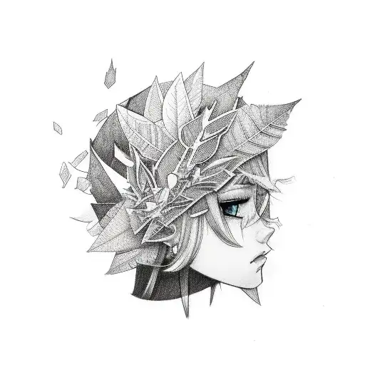  2 Hidden leaf headbands with the names: Dani & Luca tattoo design idea