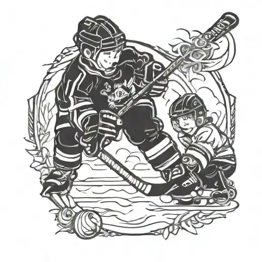 Hockey children birth dates incorporated tattoo design idea