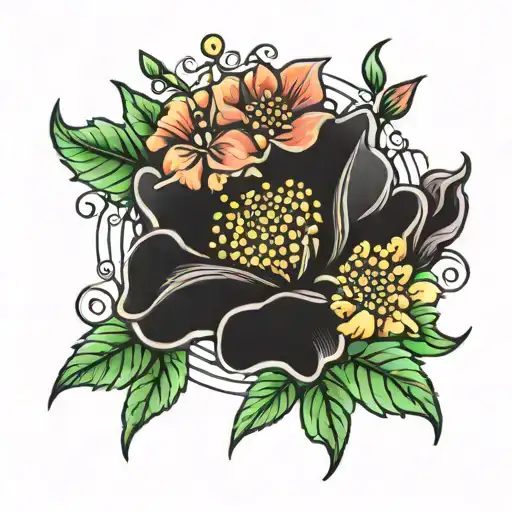 may and December birth flower tattoo design idea