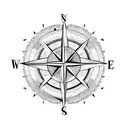 compass with lines and guitar  tattoo design idea