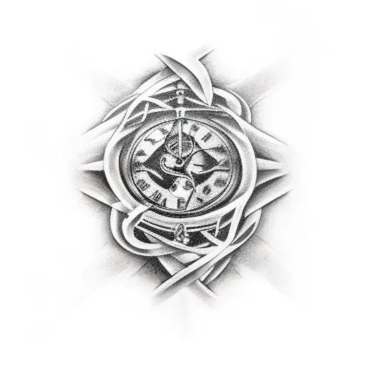 dark time loss tattoo design idea