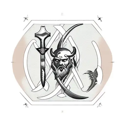 Viking axe tattoo design idea