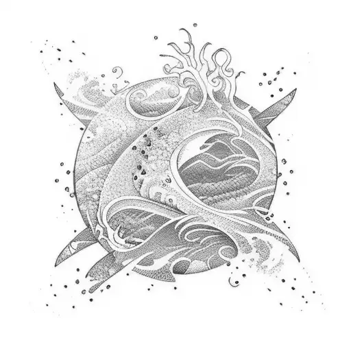 Ocean themed Hard-Edge Abstract Expressionism Tattoos tattoo design idea
