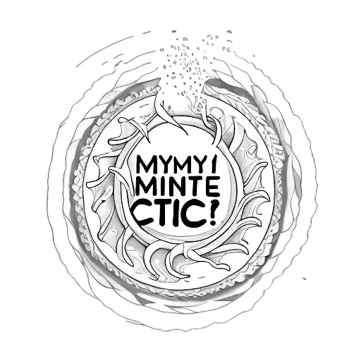 Text saying "My Choice is Presence". It should have an ocean focus and include a wave and shark tattoo design idea