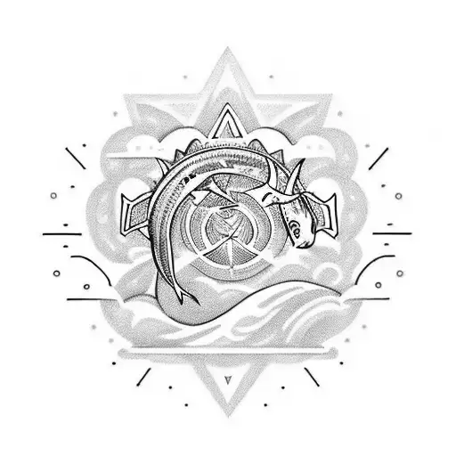 Text saying "My Choice is Presence". It should have an ocean focus and include a wave and shark tattoo design idea