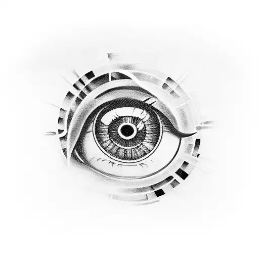 eye crying with "x" inside tattoo design idea