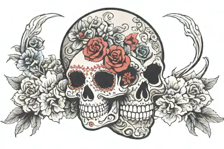 the day of the dead tattoo design idea