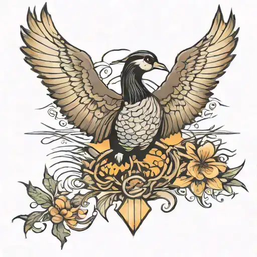  sunrise Waterfowl hunting and cross tattoo design idea