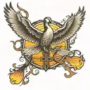  sunrise Waterfowl hunting and cross tattoo design idea