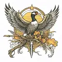  sunrise Waterfowl hunting and cross tattoo design idea