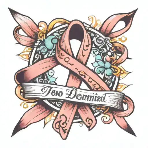 cancer and dementia awareness ribbon tattoo design idea