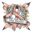 cancer and dementia awareness ribbon tattoo design idea