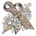 cancer and dementia awareness ribbon tattoo design idea