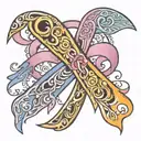 cancer and dementia awareness ribbon tattoo design idea