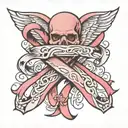 cancer and dementia awareness ribbon tattoo design idea