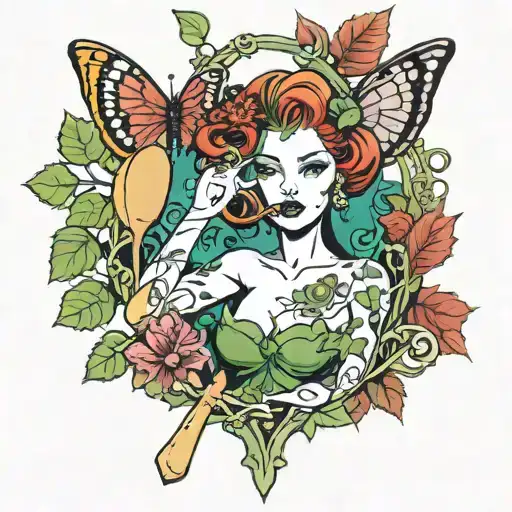 poison ivy vines wooden spoon you learn tattoo design idea