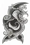 wave barrel shell pattern tattoo design idea