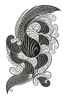 wave barrel shell pattern tattoo design idea